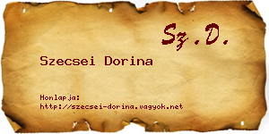 Szecsei Dorina névjegykártya