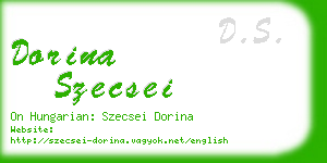 dorina szecsei business card